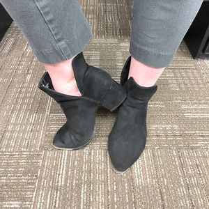 Black Suede Work Boots - Ankle Boots Well Loved Size 7